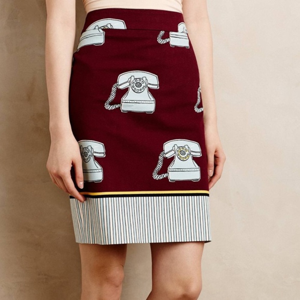 Anthropologie Maeve Clementina Telephone Skirt 6